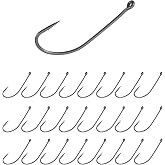 Reaction Tackle Neko Hooks - Weedless Finesse Fishing Hooks for Bass - High Carbon Steel Wacky and Neko Rig Hooks for Soft Plastic Worms (25-Pack)