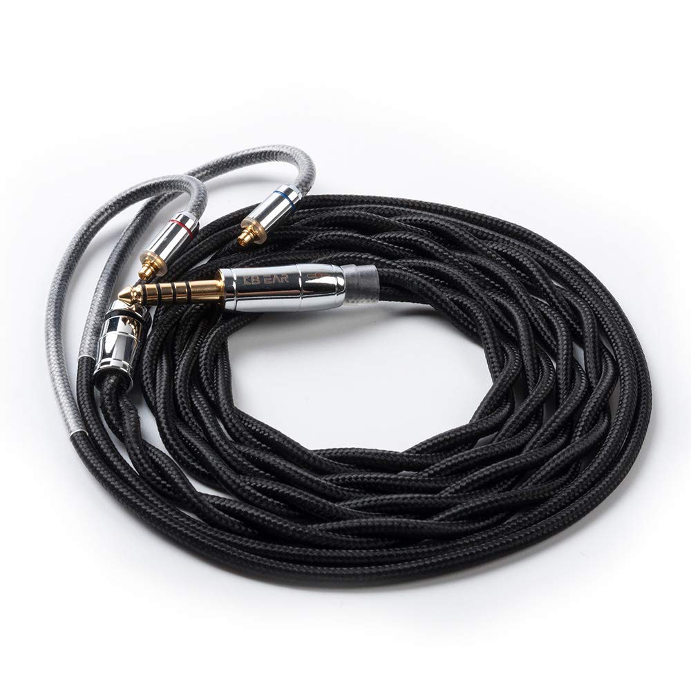 8 Core Pure Silver Balanced Earphone Cable MMCX in Ear Monitor Cable, 7N Upgrade HiFi IEM Audio 4 Po