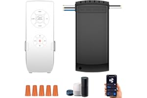 AUBRIC Smart WiFi Fan Switch Ceiling Fan and Light Remote Control Kit, WiFi Controller Compatible with Alexa Google, Phone APP Control, No Hub Required, Universal Ceilingfan Light Remote Control