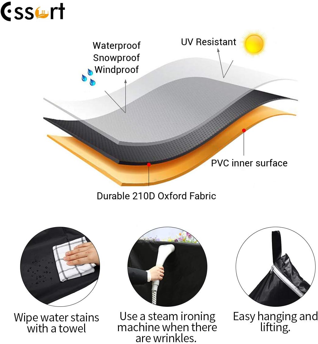 ESSORT Patio Furniture Covers, Extra Large Outdoor Furniture Set Covers Waterproof, Rain Snow Dust Wind-Proof, Anti-UV, Fits for 12 Seats (124"x63"x29" 210D) : Garden & Outdoor