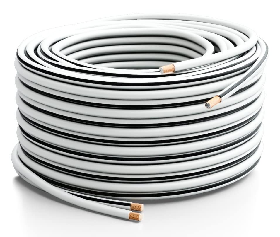 Auline 10m White 2x 2.5mm2 Speaker Cable Wire 79 Strand Audio HiFi Car 14AWG