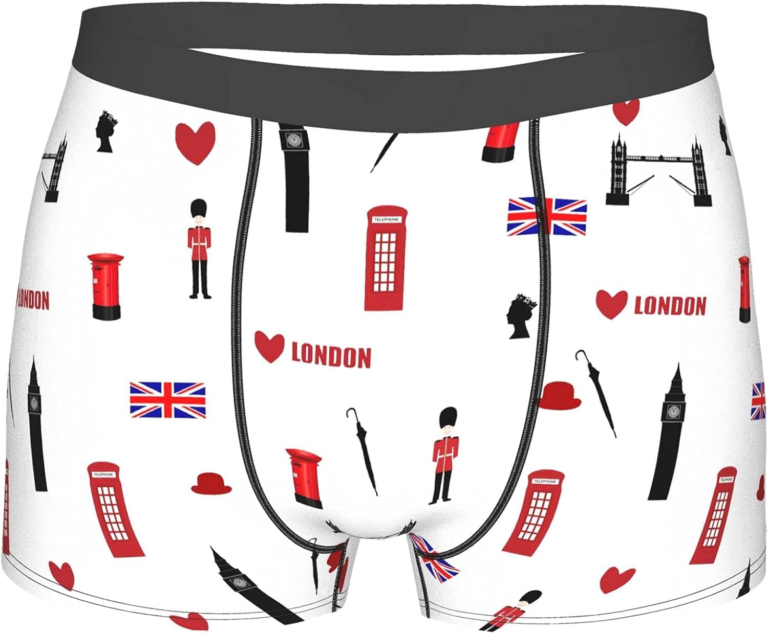 London Town England Pattern Mens Underwear Sexy Boxer Shorts Loose Fit Boxer Briefs Large Trunks
