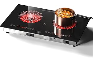 Hobsir 2 Burner Electric Cooktop 24 Inch, 110V-120V Electric Stove Top, Double Burner Countertop & Built-in Electric Ceramic 