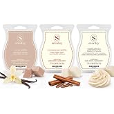 Scentsy Wax Melts, Beyond Vanilla 3 Bar Set, Paraffin Wax Cubes, 7.8 oz | Tonka, coconut &amp; cassia scent, made in USA paraffin wax cubes for electric warmers, home fragrance, gift set