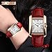 Carrie Hughes Women's Luxury Square Rose Gold Case Quartz Watch Waterproof Leather Watches CH008