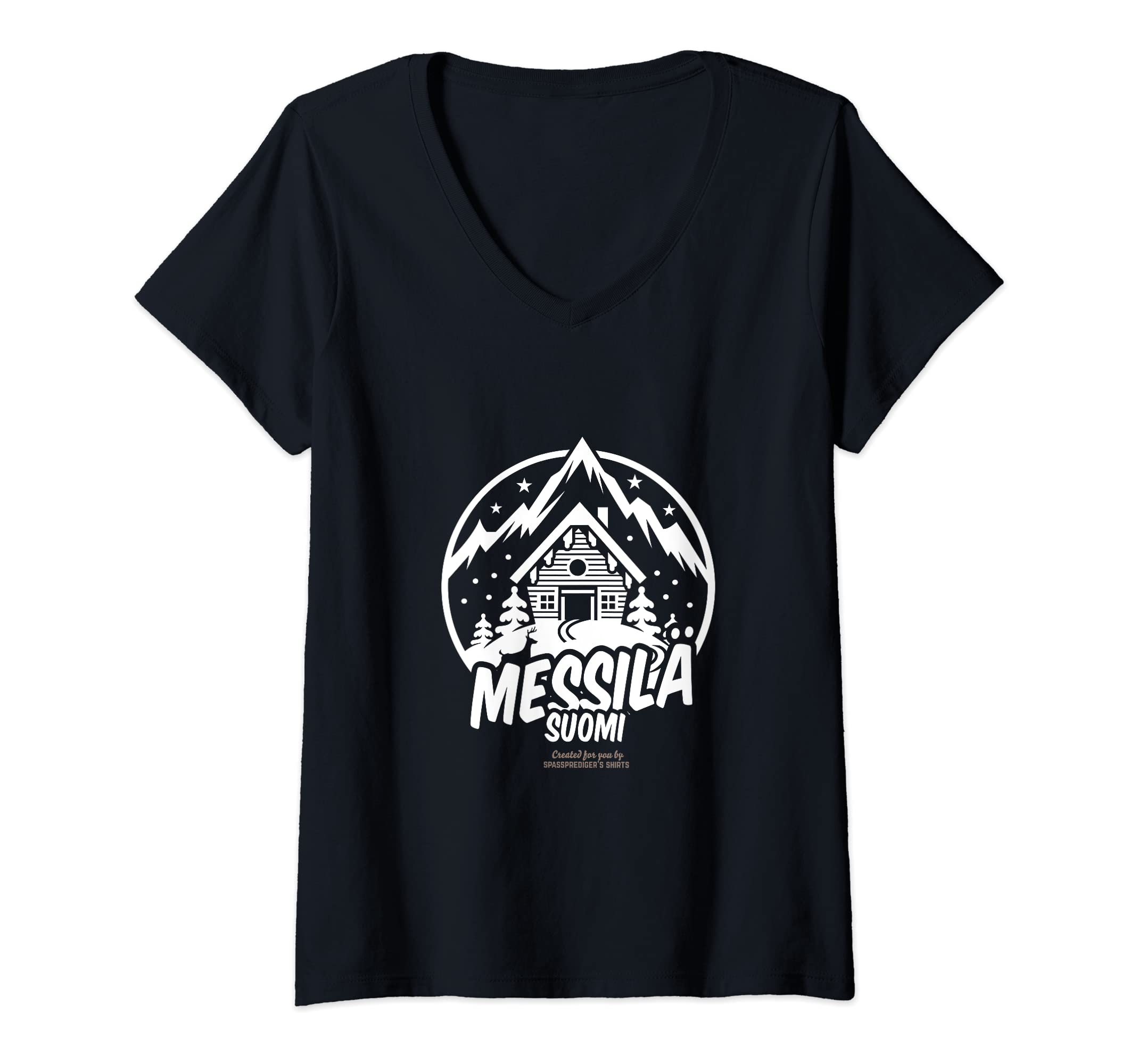Messilä Suomi Finland Ski Resort Ski Lodge in Messilä V-Neck T-Shirt