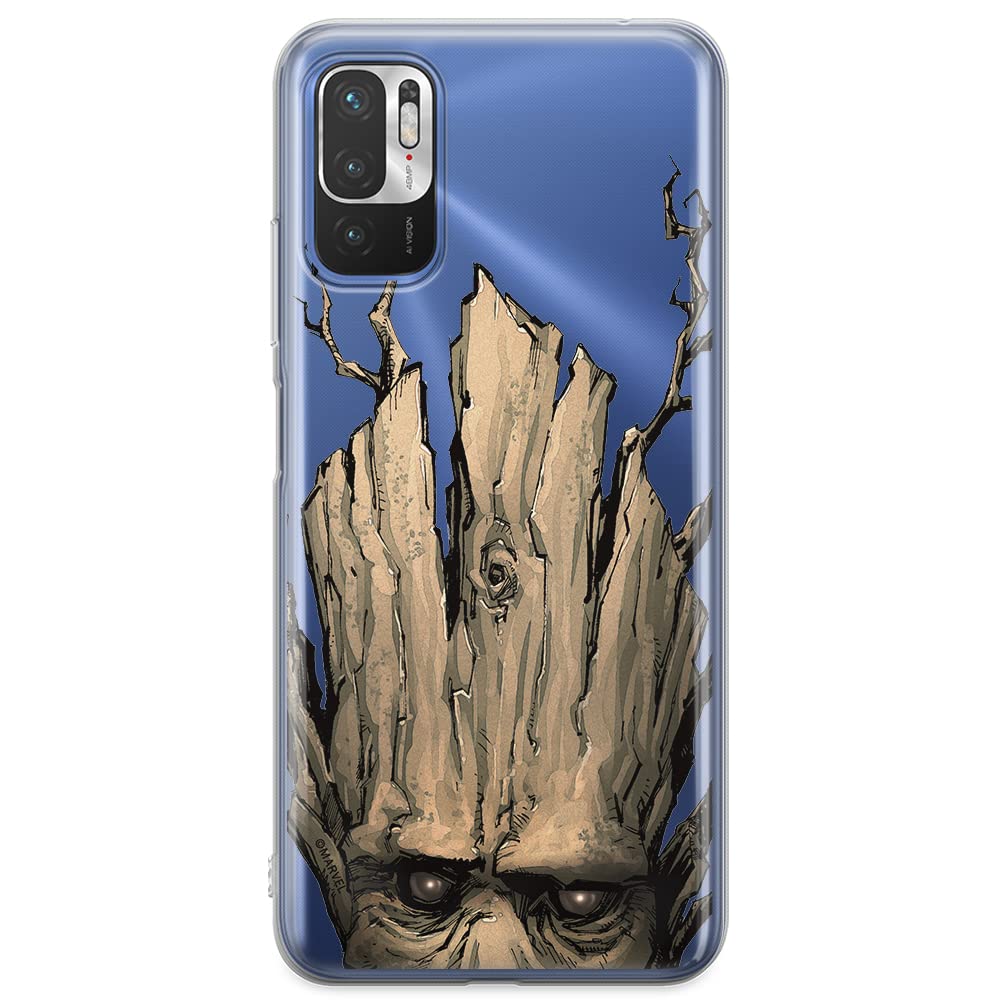 ERT GROUP mobile phone case for Xiaomi REDMI NOTE 10 5G / POCO M3 PRO original and officially Licensed Marvel pattern Groot 002 adapted to the shape of the mobile phone, partially transparent