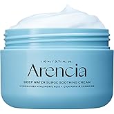 ARENCIA Deep Water Surge Soothing Cream, 3.72 fl oz, with Hyaluronic Acid, Cica PDRN and Ceramide