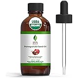 SVA ORGANICS Pomegranate Seed Oil 4 Oz Cold Pressed Unrefined Carrier Oil for Face, Skin, Hair, Diffuser, Body Massage & Nail