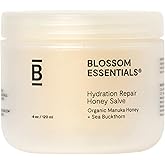 Blossom Essentials Honey Salve - Organic Manuka Honey Hydration Repair - Eczema Relief for Dry, Itchy, Sensitive Skin - Soothing Moisturizer & Balm for Kids, Adults - Made in USA - 4oz