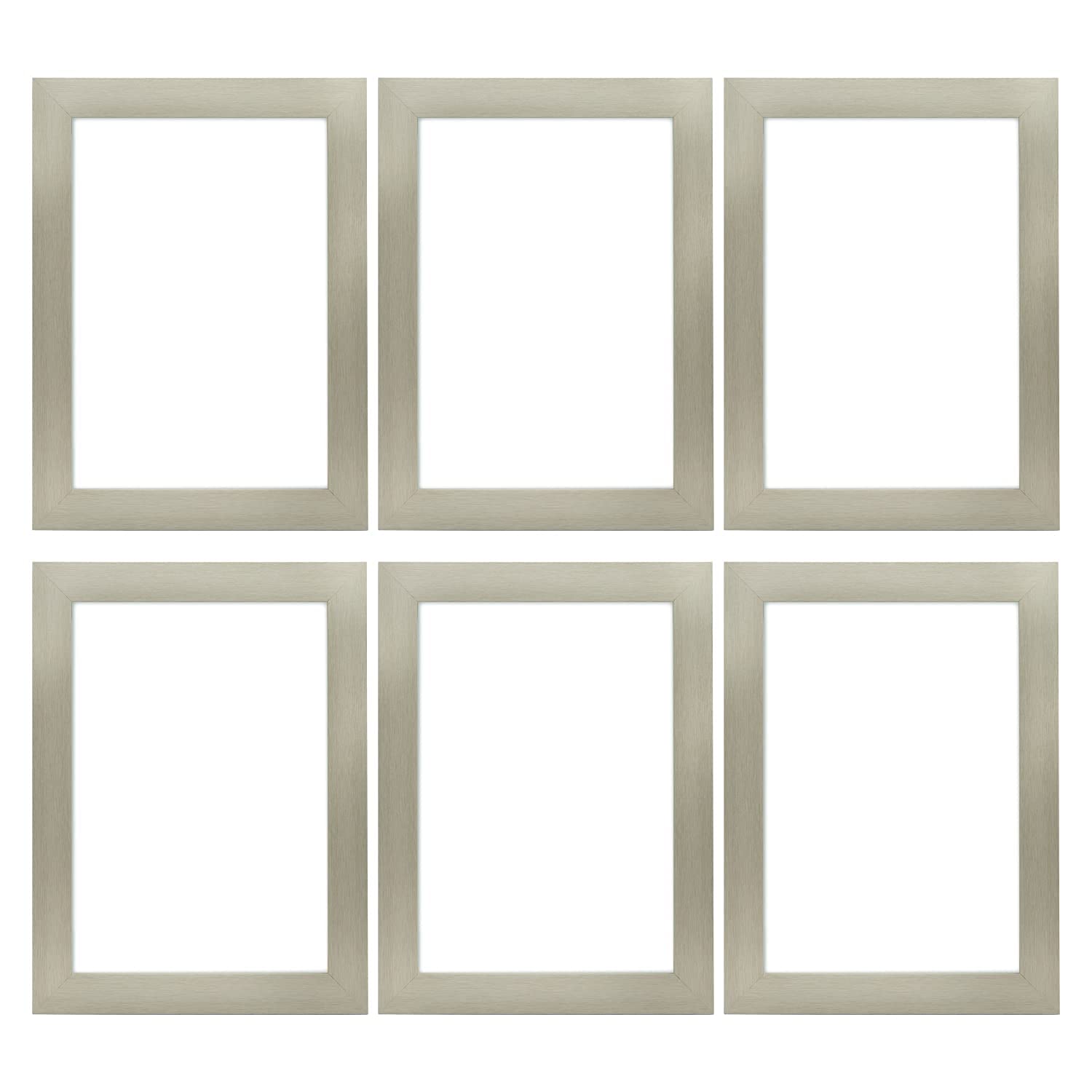 Memory Box Pack of 6 Photo Frames, MDF 30 mm Silver Picture Frames for Home Family Office Decor, Classic Wall Frame & Tabletop Display Frame Size 6" x 4" (15,2x10,2 cm) Silver