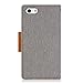 GOOSPERY Canvas Wallet for Apple iPhone SE Case (2016) iPhone 5S Case (2013) iPhone 5 Case (2012) Denim Stand Flip Cover (Gray)