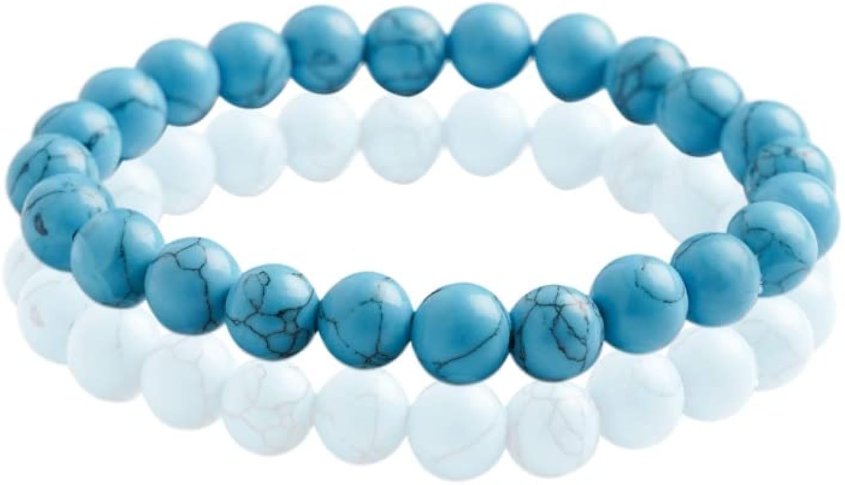 KIREI PARIS BIJOUX KIREI PARIS JEWELRY Bracelet Natural Stones 8 mm Authentic French Brand Handmade Bracelet for Men Women Gift Idea (Turquoise), One Size, Stone, Turquoise