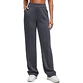 G4Free Smoofit Modal Soft Straight Leg Sweatpants for Women Elastic High Waist Casual Lounge Dress Pants with Pockets