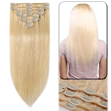 8 24 Inch 65g 120g Standard Weft Clip In Human Hair Extensions