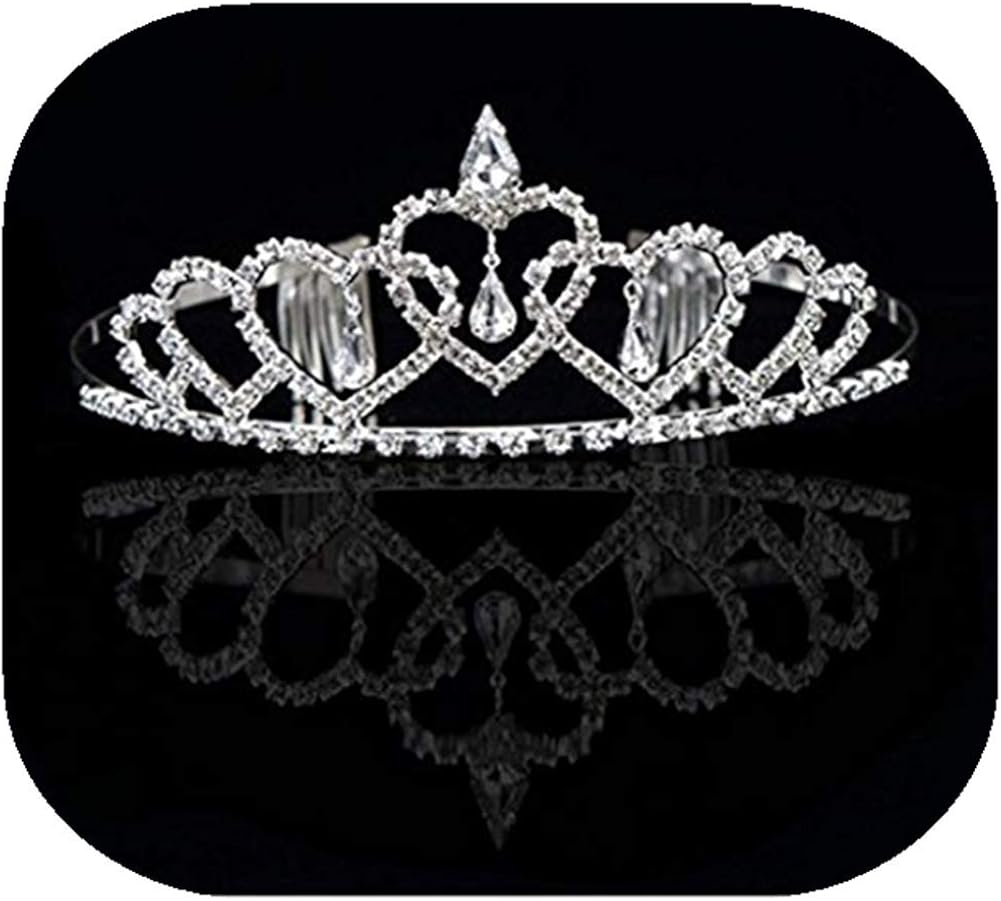 Vemonllas Crystal Rhinestone Wedding Party Flower Girl Hairband Kids Tiara Crown Headband Silver