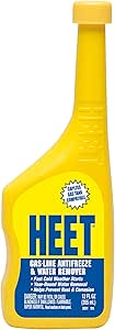 HEET Gas-Line Antifreeze And Water Remover - Removes Water From Fuel System - Prevents Gas-Line Freezing - Optimal For Winter Use Fast Cold Weather Starts, 12 fl. oz. (28201) , Yellow