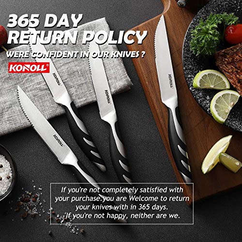 KONOLL-Steak-Knives-Set-of-4-Steaks-Knife-Serrated-Blade-German-High-Carbon-Steel-Full-Tang-Handle-Half-serrated