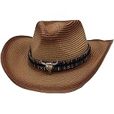 Straw Cowboy Hats Western Cowgirl Hat Foldable Wide Brim Cowboy Hat Travel Vacation Beach Sun Hats for Women Men