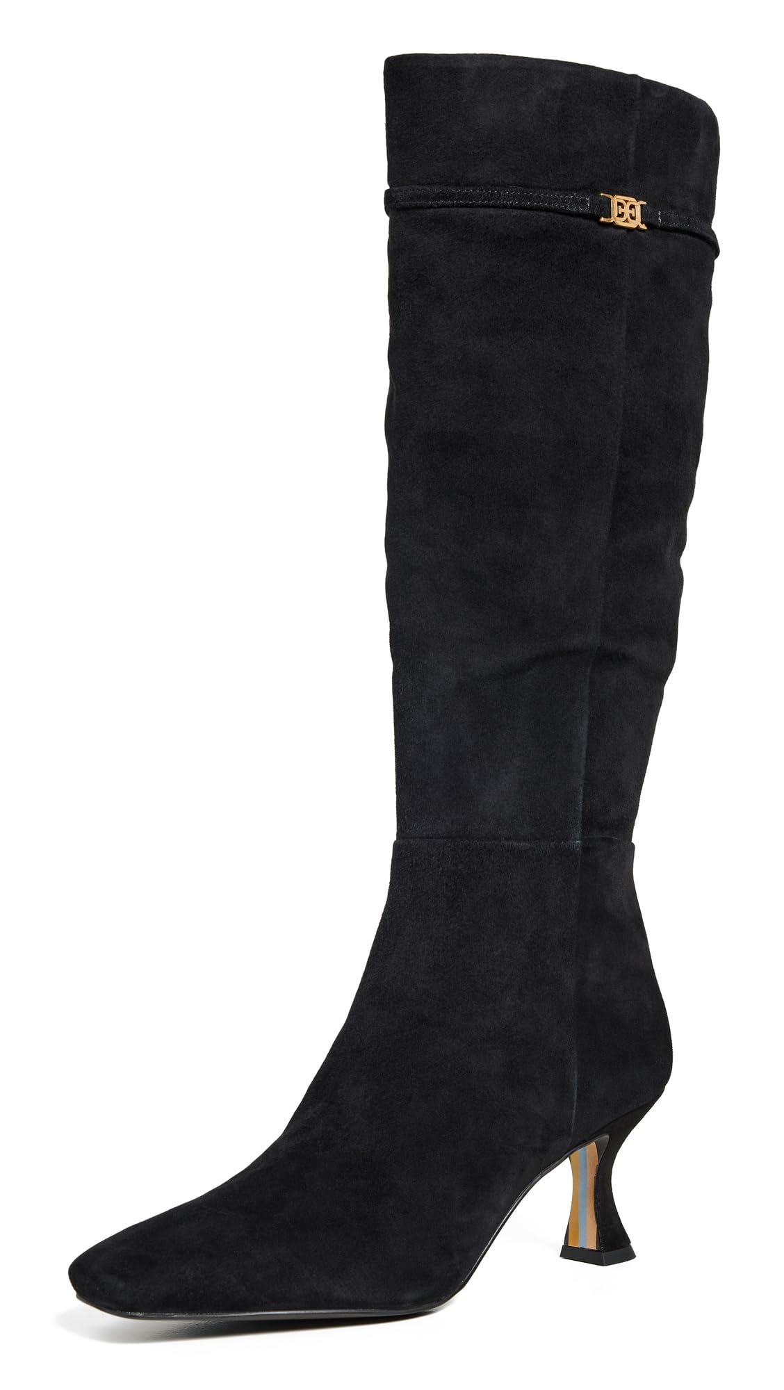 Sam Edelman Women’s Lyla Knee High Boot Black Suede 8 Medium