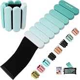 YOVKOK Ankle Weights, 1LB/ 2LB Each, Multiple Options | Wrist Leg Arm Weights for Women Men, Adjustable Silicone Weighted Bangles for Walking, Yoga, Pilates, Home Gym Workout