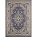 Home Dynamix Premium Sakarya Traditional Medallion Border Area Rug, Country Blue, 9'2