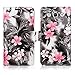 Cellularvilla Core Prime/Prevail LTE Case, [Stand Feature] Wallet Case Premium Pu Leather Flip Cover [3 Card Slots] for Samsung Galaxy Core Prime/Galaxy Prevail LTE (SM-G360) (Black Pink Flower)