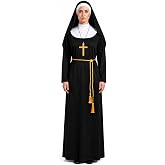 Women's Classic Halloween Costume, Black &amp; White Dress with Headpiece | Deluxe Halloween Costume for Women with Headpiece &amp; Matching Necklace, Classic Black &amp; White Role-Play Dress for Adults Party