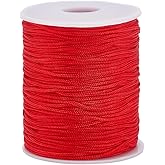 PH PandaHall 100 Yards Red Nylon String 1.5mm Beading Thread Cord Bracelet String Blind Cord Braided Lift Shade Cords Wind Chime Replacement Thread for Bracelet Making Windows Crafts Repair New Year