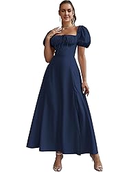 KUTUMAI Women's Summer Off Shoulder Maxi Dress Puff