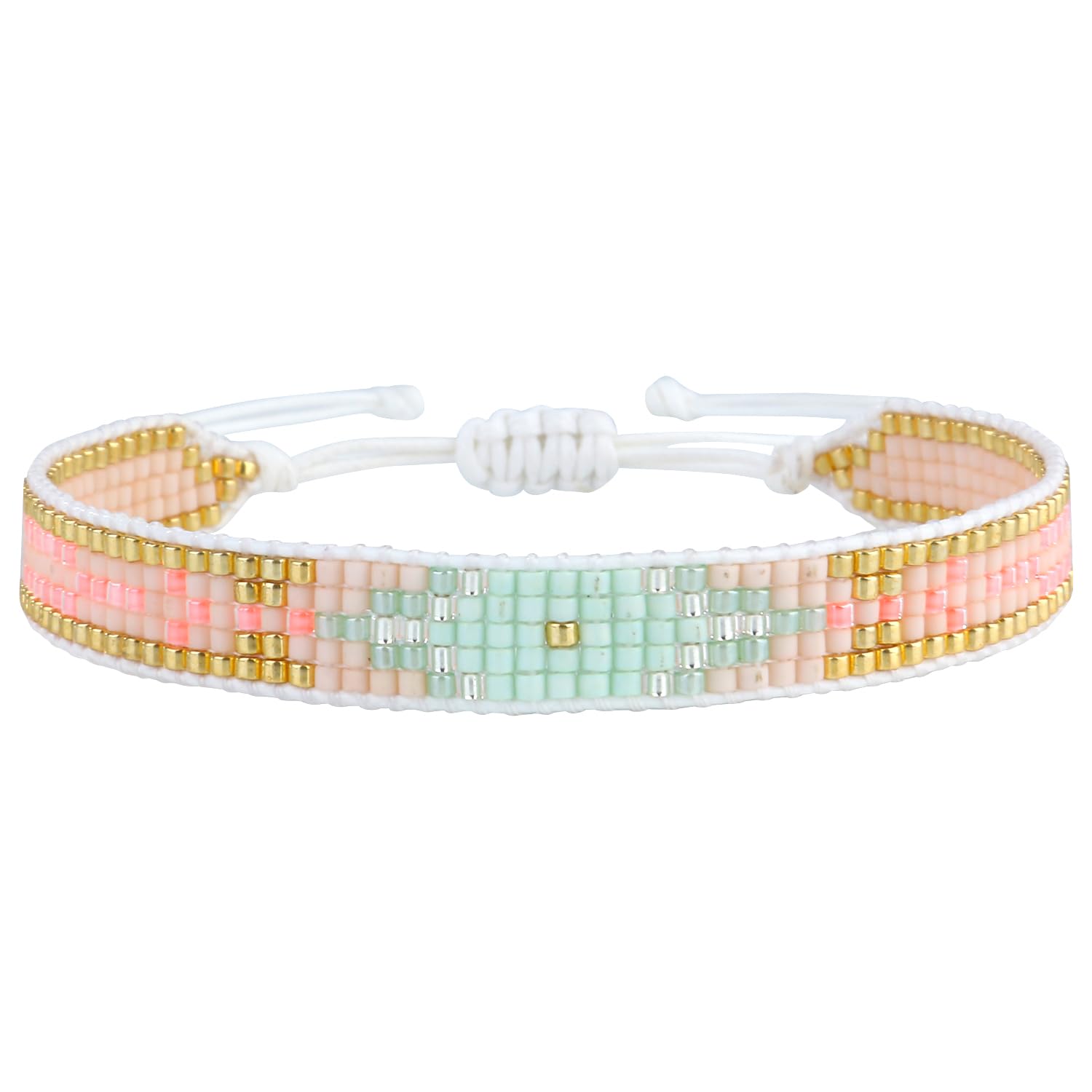 KELITCH Wax Rope Wrap Bracelets DIY Handmade Multi-Pattern Pearl Beaded New Friendship Bracelets Women/Girls Gift (Color 03H)