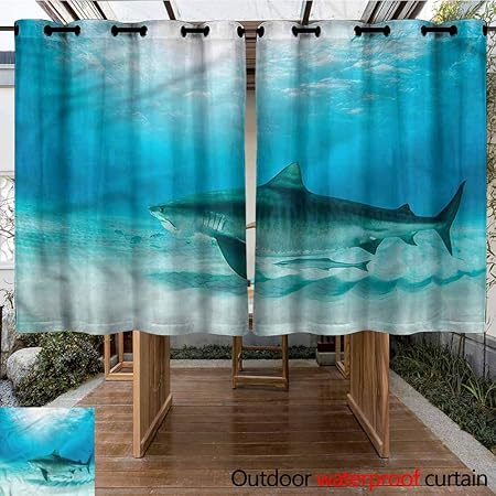 Amazon Com Sunnyhome Curtains For Bedroom Shark Dangerous
