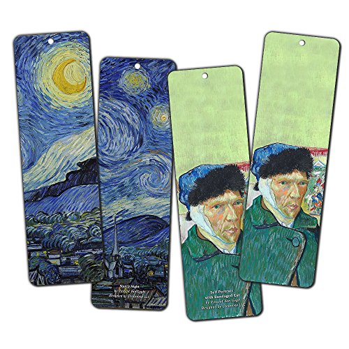 image for Creanoso Van Gogh Bookmarks (12-Pack) - Starry Night - Sunflowers - Ir