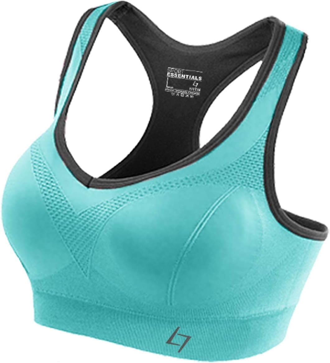 Racerback Sports Bra for Women- Padded Seamless Activewear Bras for Yoga Gym Workout Fitness