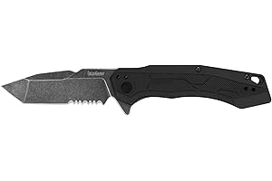 Kershaw Analyst Pocket Knife, Black, 3.25 Inch Stainless Steel Tanto Plain Edge Blade, EDC with Assisted Opening, 4-Position Clip Carry, Everyday Carry Pocket Knife for Men and Women