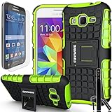 COVRWARE® Samsung Galaxy Core Prime / Prevail LTE - 3 in 1 Bundle [Terrapin Series] Dual Layer Armor Protective Case [ Kickstand ] [ Screen Protector ] [ Stylus Pen ] - Green (GW-G360-T06)