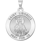PicturesOnGold.com Saint Liborius Religious Medal - 3/4 Inch Size of a Nickel -Sterling Silver