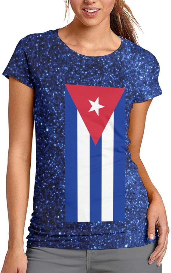 Amazon Co Jp キューバ フラグ Tシャツ 大人の女性 半袖 夏 カジュアル セクシー熟女 クール ラウンドカラー 服 ファッション小物