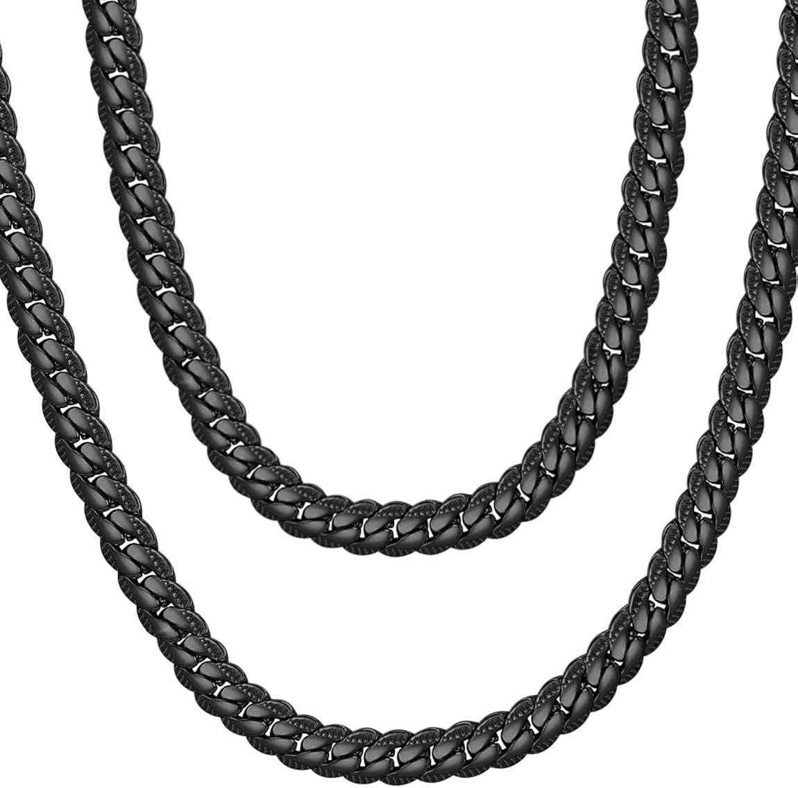 Black Chains for Men Thick Curb Necklace Hiphop Jewelry Gift for