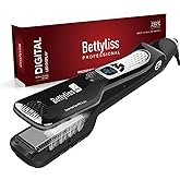 Bettyliss Steam Flat Iron Hair Straightener - Professional Hair Straightening Irons for Smooth and Frizz-Free Results (Black)
