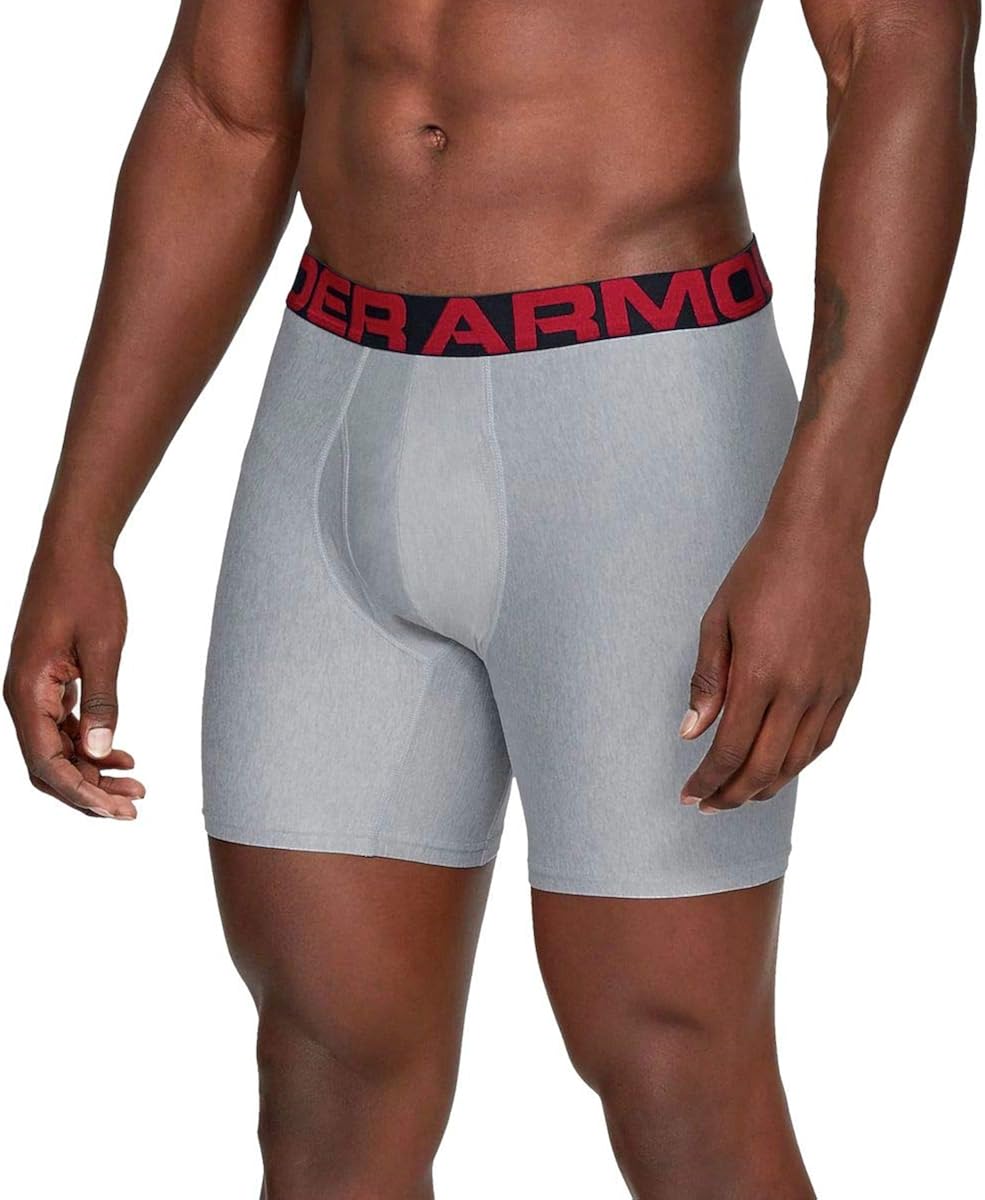 Under Armour Tech 6in Underwear - 2-Pack - Men's Mod Gray Heather/Jet Gray, XL: Clothing