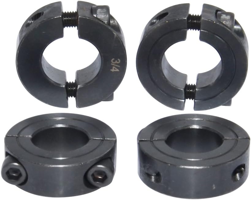 Double Split Shaft Collar 1" Bore Width 1/2 Inch Oxide Set Style Black (4 Pcs)