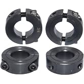 KZNANZN 3/8 Inch Bore OD 7/8 Inch Double Split Shaft Collar Oxide Set Screw Style 4 Pcs