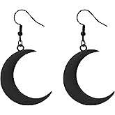 Sacina Gothic Celestial Crescent Moon Earrings Dangle, Gothic Earrings, Goth Jewelry, Halloween Christmas Jewelry Gift for Women
