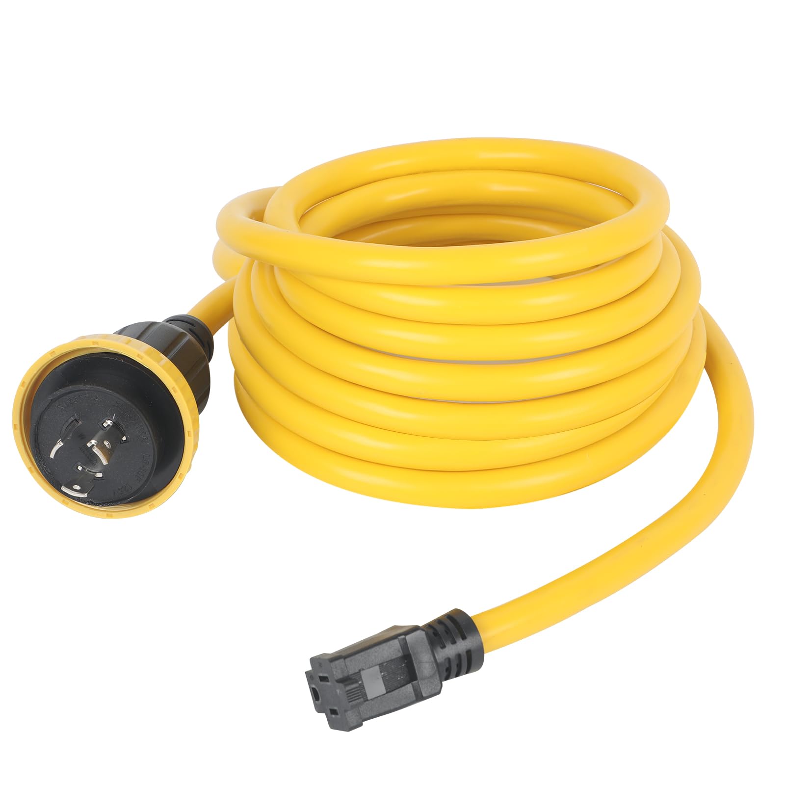 Photo 1 of 15FT NEME L5-30P to 5-15R RV Pigtail Shore Power, ZDHQLHJ 3 Prong 30Amp Twist Lock L5-30 Male Plug to 15Amp 5-15 Female Receptacle Dogbone Adapter Power Extension Cord