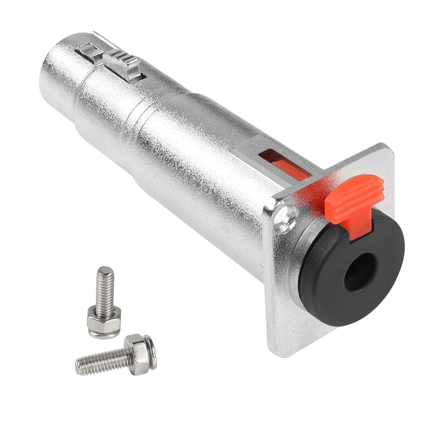 QIANRENON 6.35mm to XLR Panel Mount Adapter Locking TRS 6.35mm Female to XLR Female Mono Mount Socket 1/4 Jack to XLR Jack Feedthrough Bulkhead Mount Connector, for Microphone Guitar Stereo Mixer