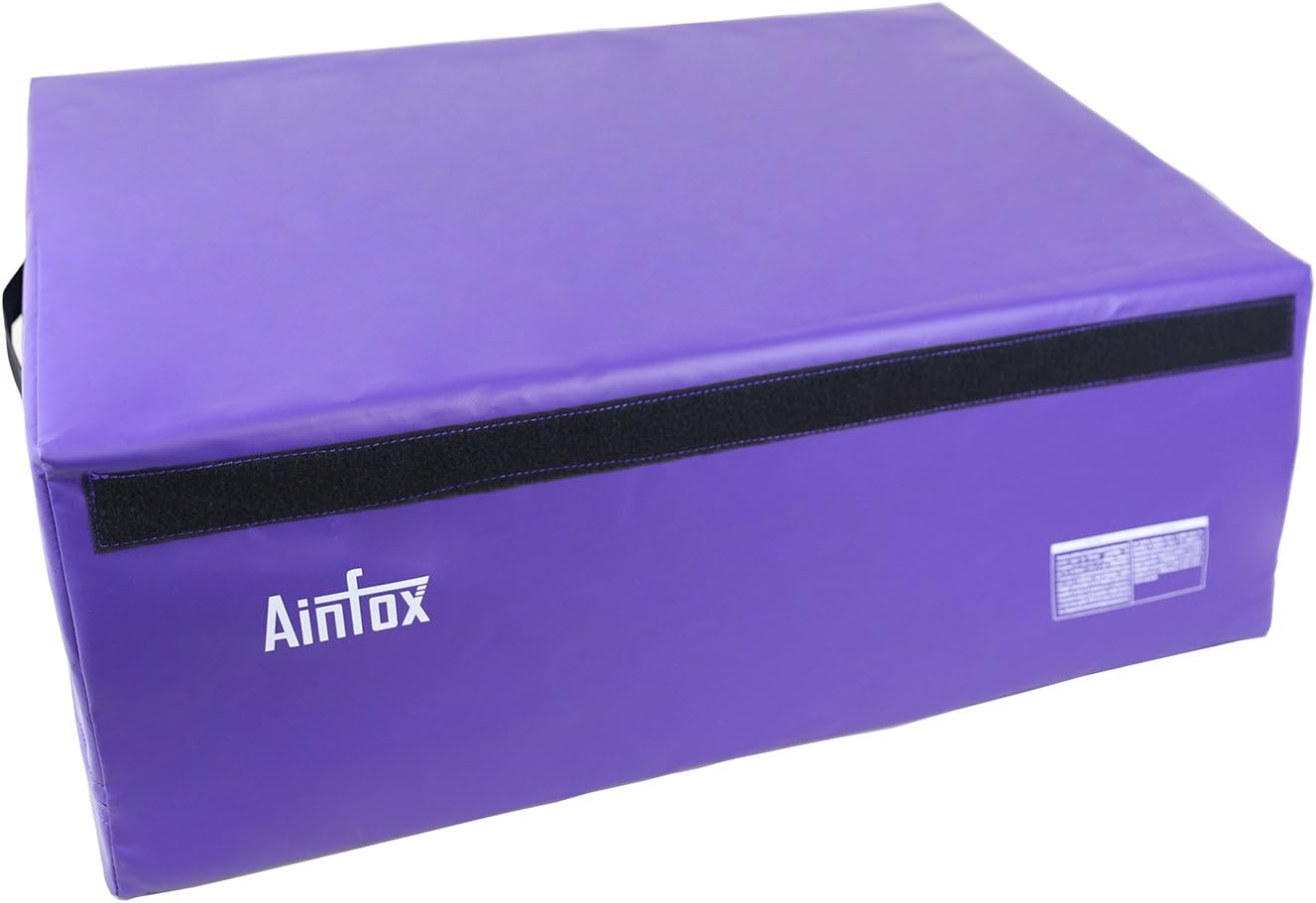 Ainfox PVC Soft Foam Plyo Jump Box for Plyometric Exercise Fitness Safe Box