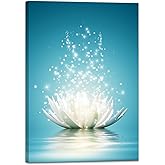 Canvas Prints Wall Art Lotus Flower Pictures Bathroom Decor Zen Painting Spa Photo Artwork Framed for Spiritual Meditation Yoga Room Ready to Hang24 x 36inch