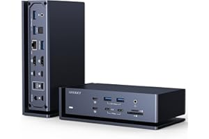 iVANKY FusionDock Max 1 Dual Thunderbolt 4 Chips, 20-in-1 Quad 6K@60Hz Monitor MacBook Docking Station, 40Gbps Dock for Mac M1/M2/M3 Pro/Max, 2HDMI 2.0, 96W PD, 10Gbps USB, 2.5 GbE, SD/TF 4.0