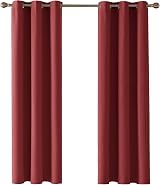 Deconovo Noise Reduction Curtains Eyelet Blackout Red 2 Panels 42x84 Inch view 4